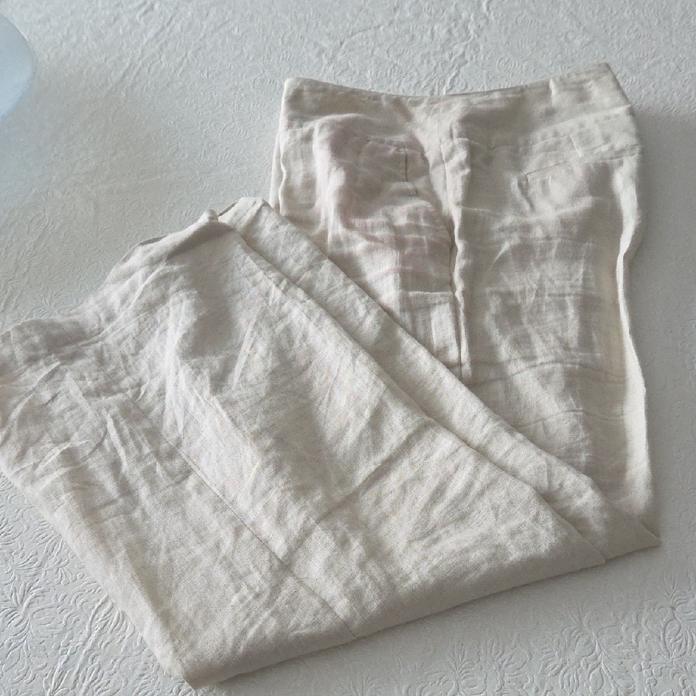 Grace Elements Women's Light Cream Chinos 100% Linen